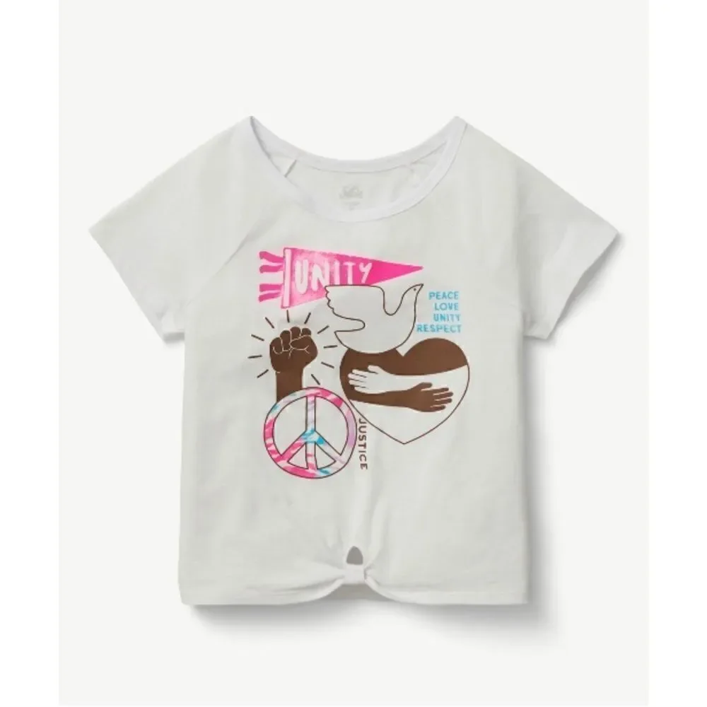 JUSTICE Girls Lightweight Knot Front Graphic T-Shirts 2-Pack Size XL Plus